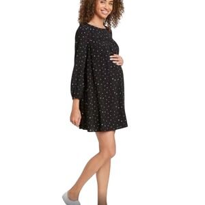 The Nines by HATCH Medium Floral Velvet Swing Maternity Dress Pockets Relaxed